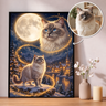 Personalized Christmas Cat Portrait Poster – Custom Photo & Name Gift