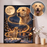 Personalized Howling Dog Christmas Portrait Poster – Custom Photo & Name Gift