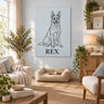 Custom Dog Portrait – Line Art Style