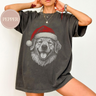 Personalized Christmas Pet Portrait Shirt – Santa Hat Custom Pet Photo