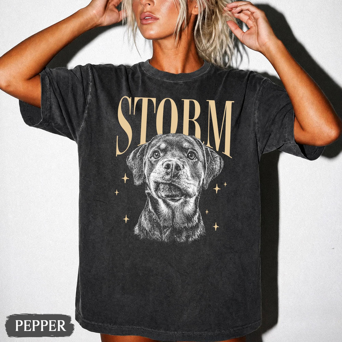 Personalized Pet Name Portrait Comfort Colors Tee – 6 Custom Styles – product image 13