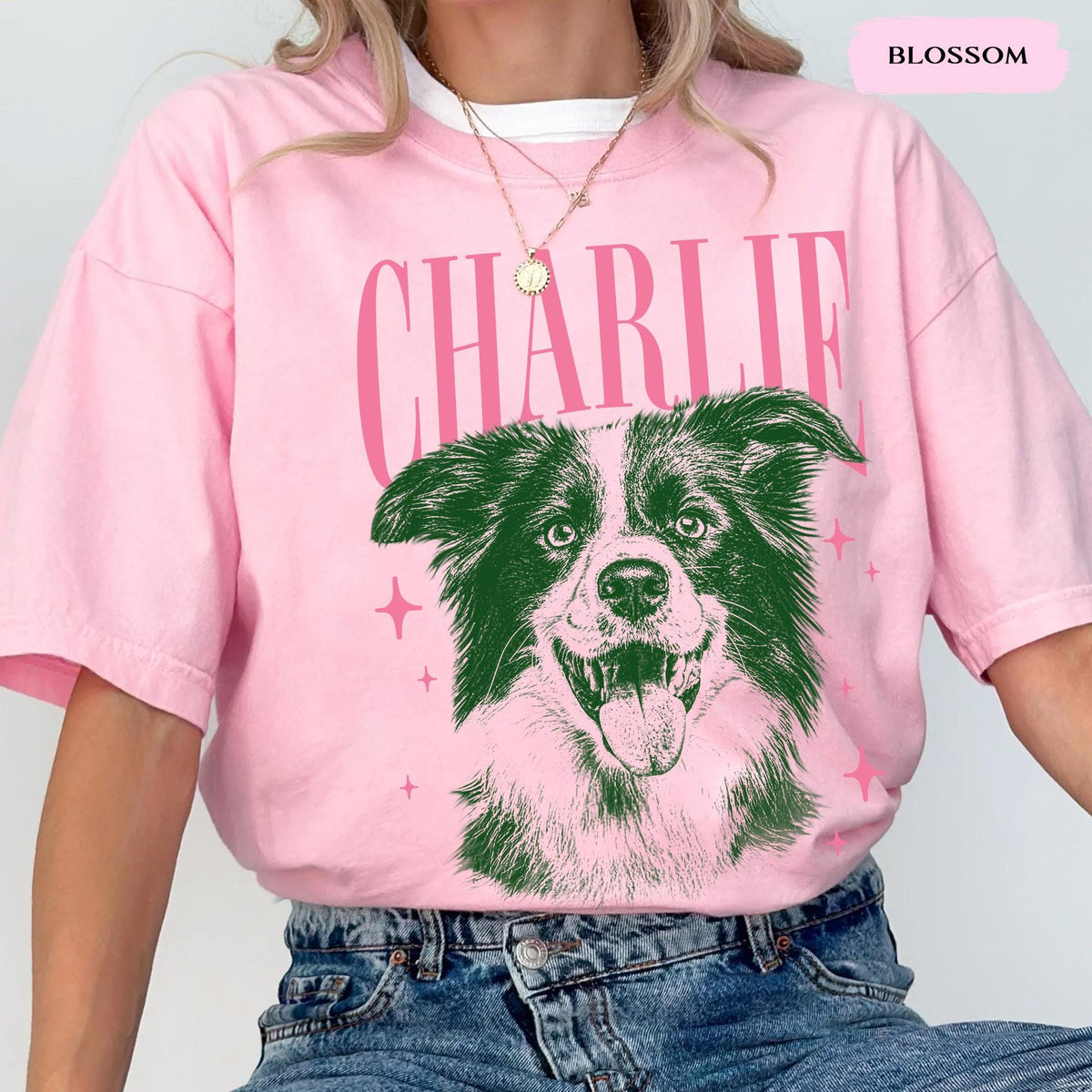 Personalized Pet Name Portrait Comfort Colors Tee – 6 Custom Styles – product image 15