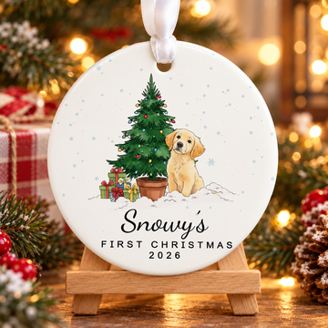 Personalized First Christmas Pet Ornament – Custom Photo & Name Gift