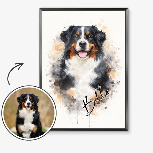 Personalized Cat Portrait  "Watercolor effect"