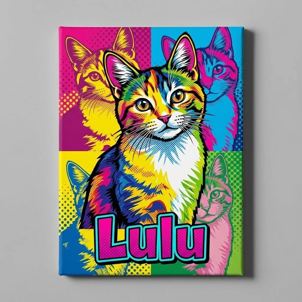 Personalized Cat Portrait "Pop art" new