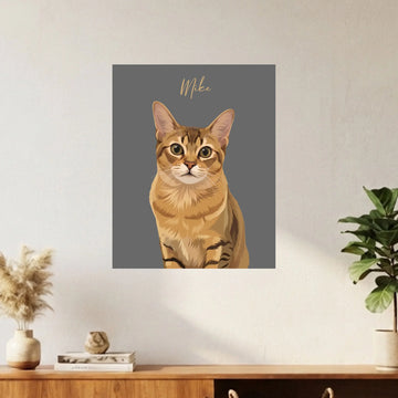 Custom Cat Portrait Poster - Painting Style Art
