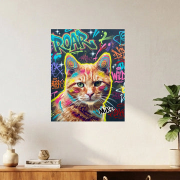 Custom Cat Portrait – Graffiti Style