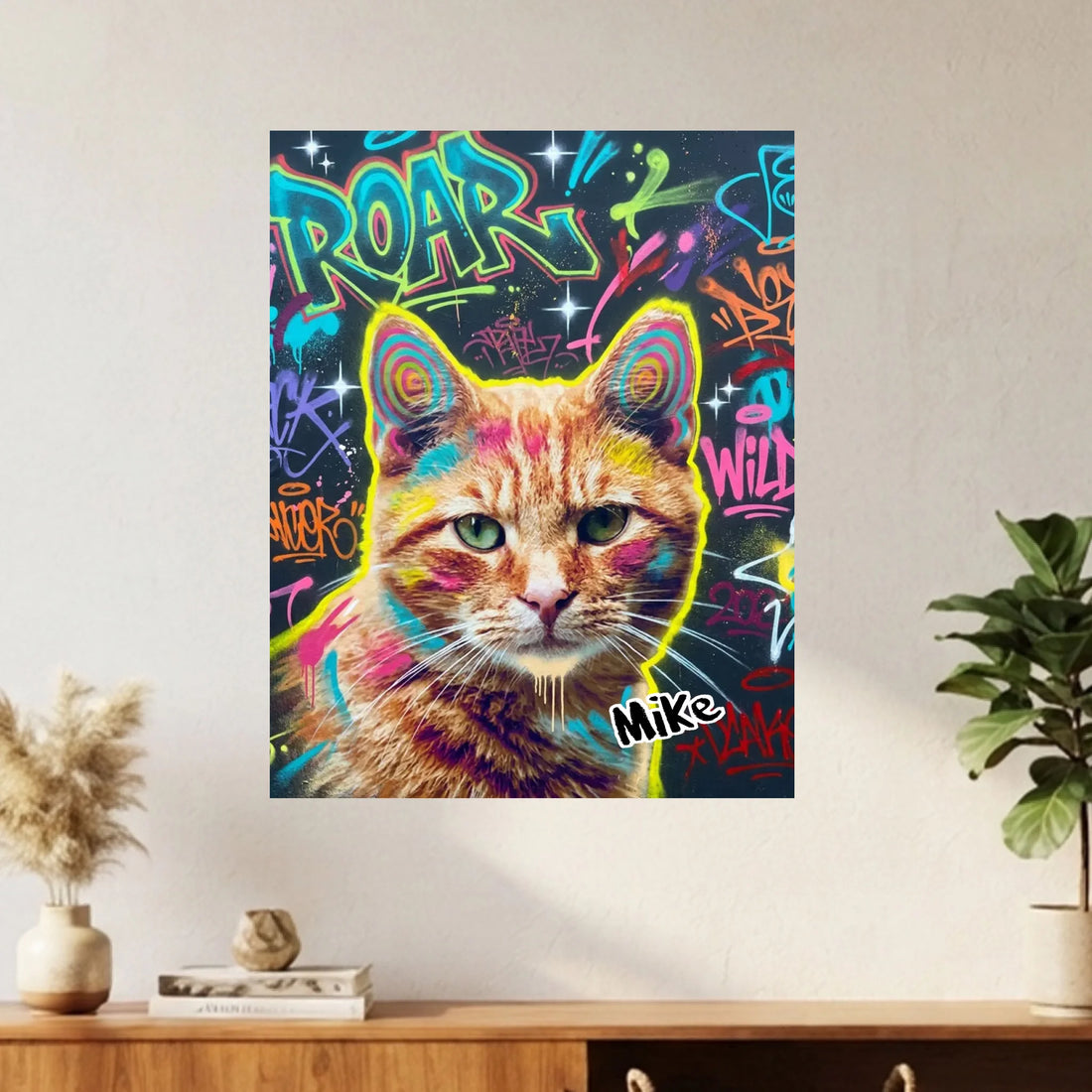 Custom Cat Portrait – Graffiti Style