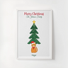 Personalized Christmas Cat Framed Poster – Custom Family & Pet Name