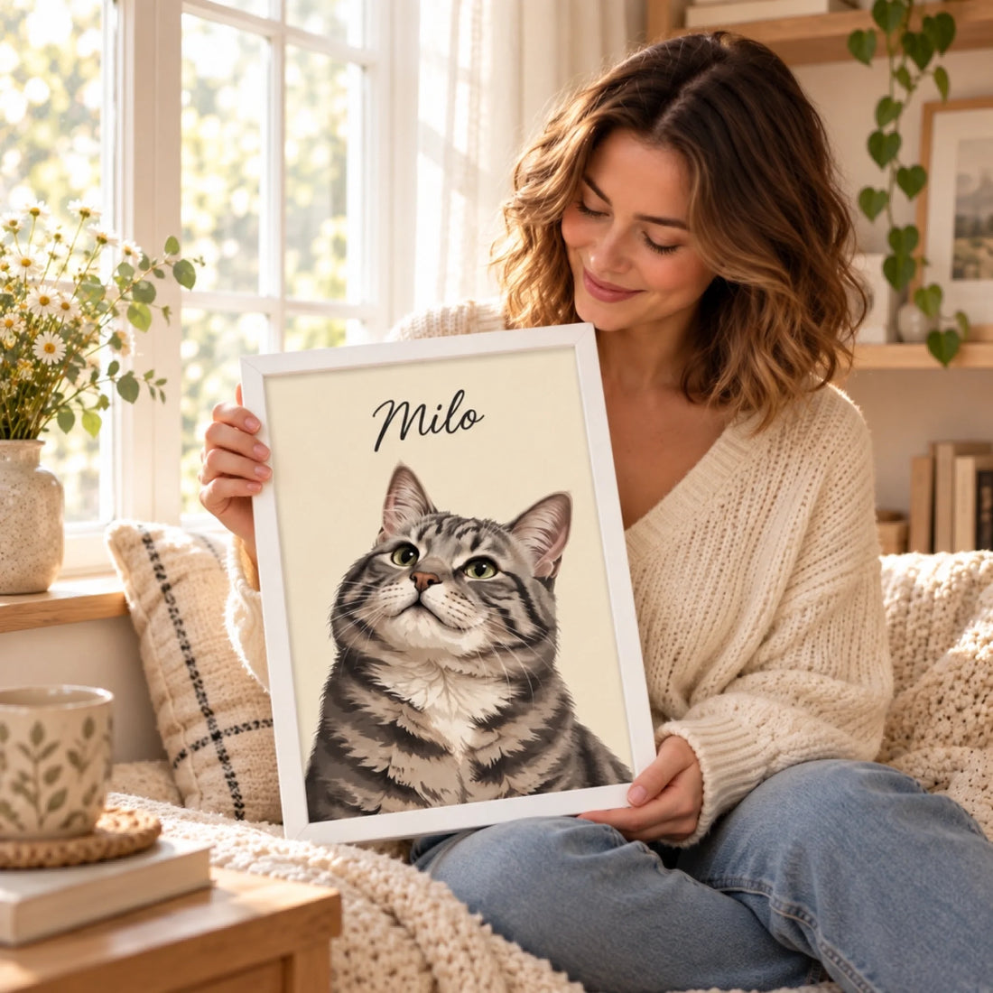 Custom Cat Portrait – Painting Style – custom pet portrait made from your photo (1 of 14)