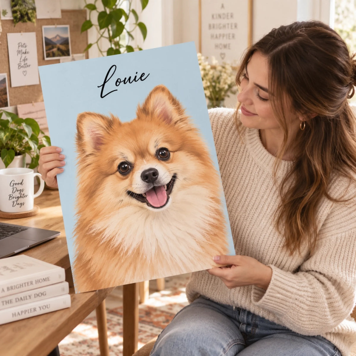 Custom Dog Portrait – Painting Style – custom pet portrait made from your photo (2 of 22)