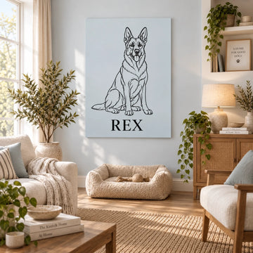 Custom Dog Portrait – Line Art Style – custom pet portrait made from your photo (1 of 12)