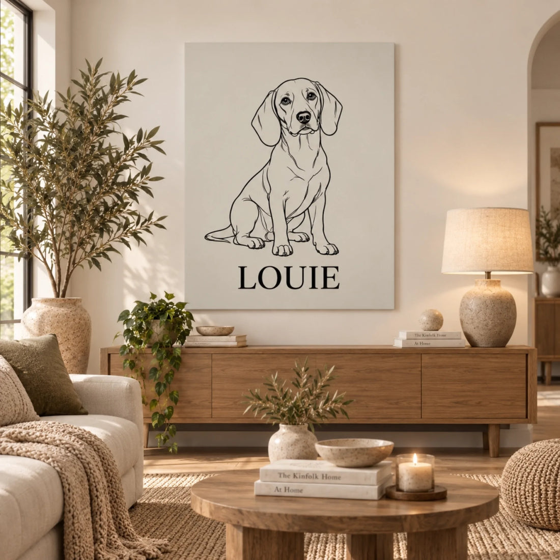 Custom Dog Portrait – Line Art Style – custom pet portrait made from your photo (1 of 12)
