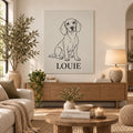 Custom Dog Portrait – Line Art Style – custom pet portrait made from your photo (2 of 12)