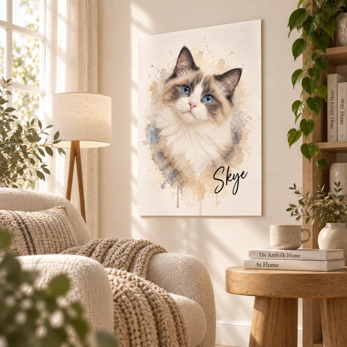 Custom Cat Portrait – Watercolor Style – custom pet portrait made from your photo (2 of 14)