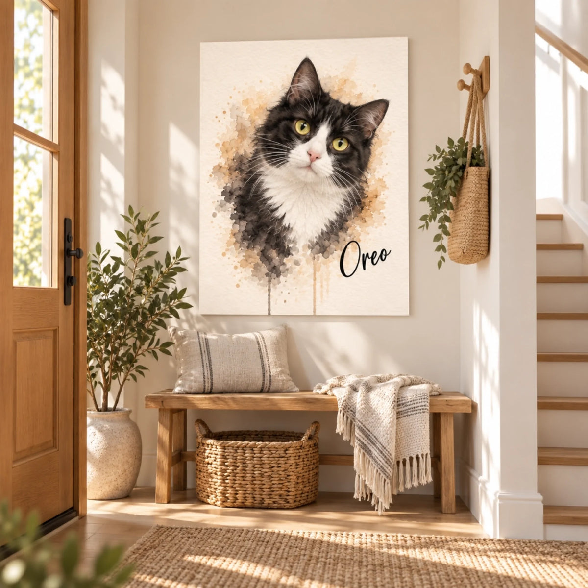 Custom Cat Portrait – Watercolor Style – custom pet portrait made from your photo (3 of 14)