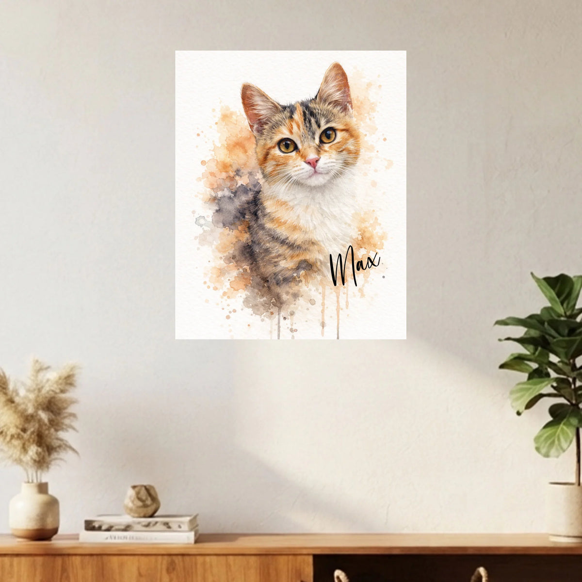 Custom Cat Portrait – Watercolor Style – custom pet portrait made from your photo (6 of 14)