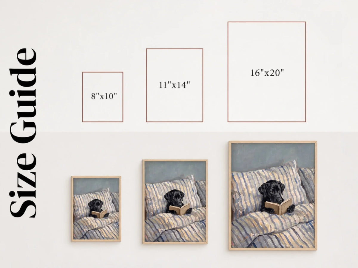Minimalist Dog Print Size Guide