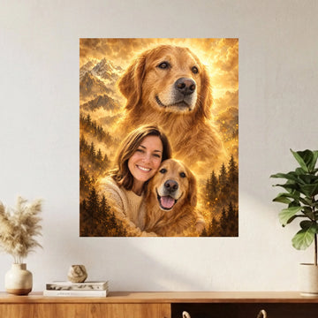 Golden Mountain Pet & Owner Portrait