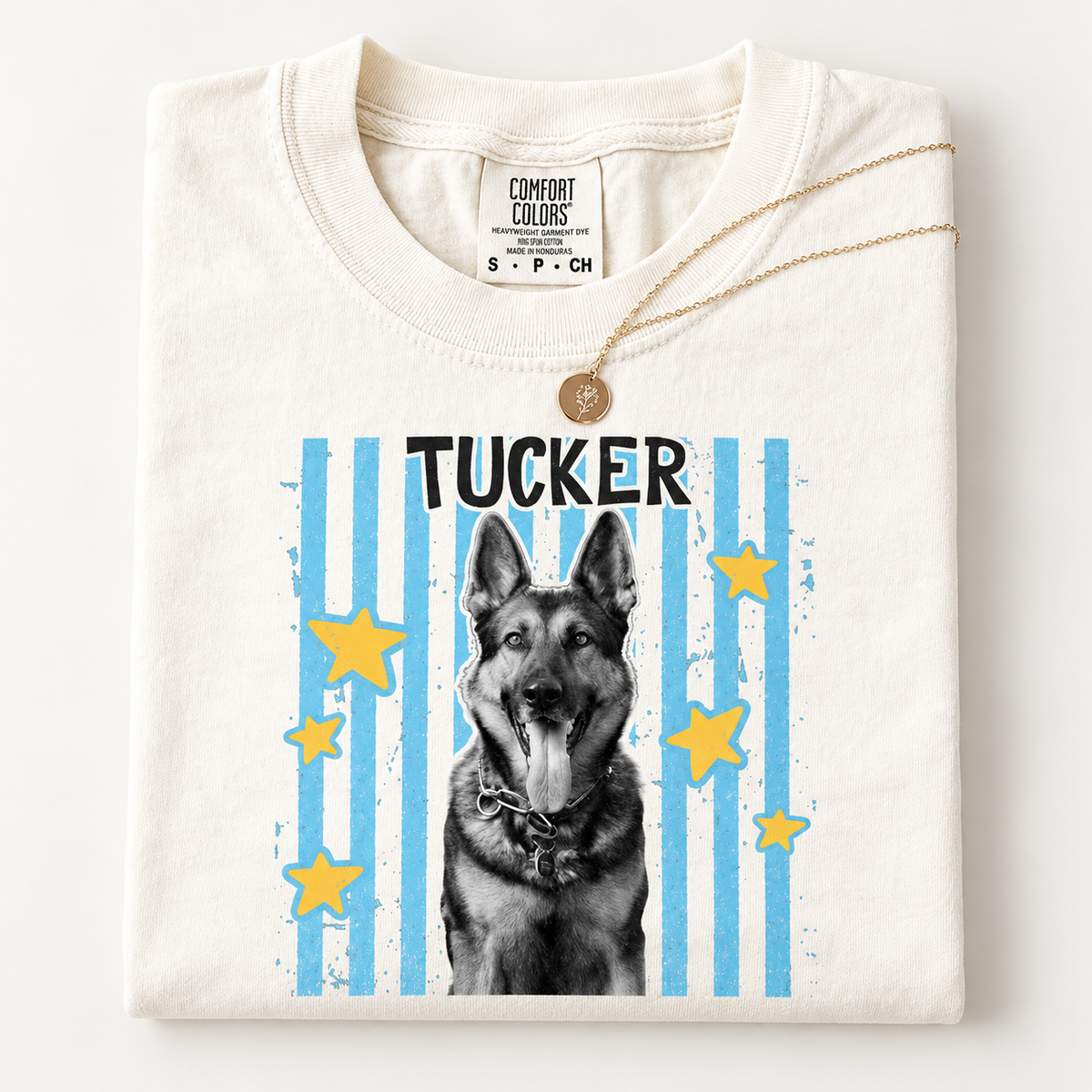 Personalized Pastel Star Pet Portrait Tee – Custom Name & Photo example 6