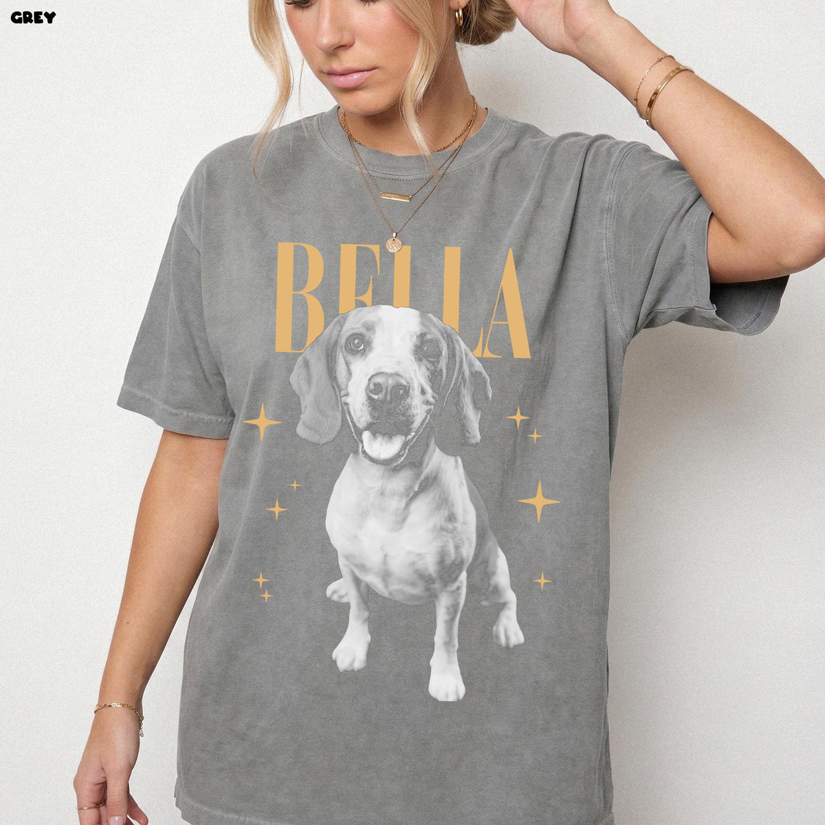 Personalized Colorful Pet Portrait Comfort Colors Tee – Custom Name & Photo example 8