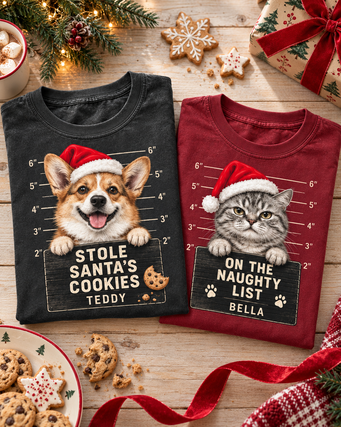 Personalized Christmas Pet Photo Comfort Colors Tee – 3 Designs – product image 10