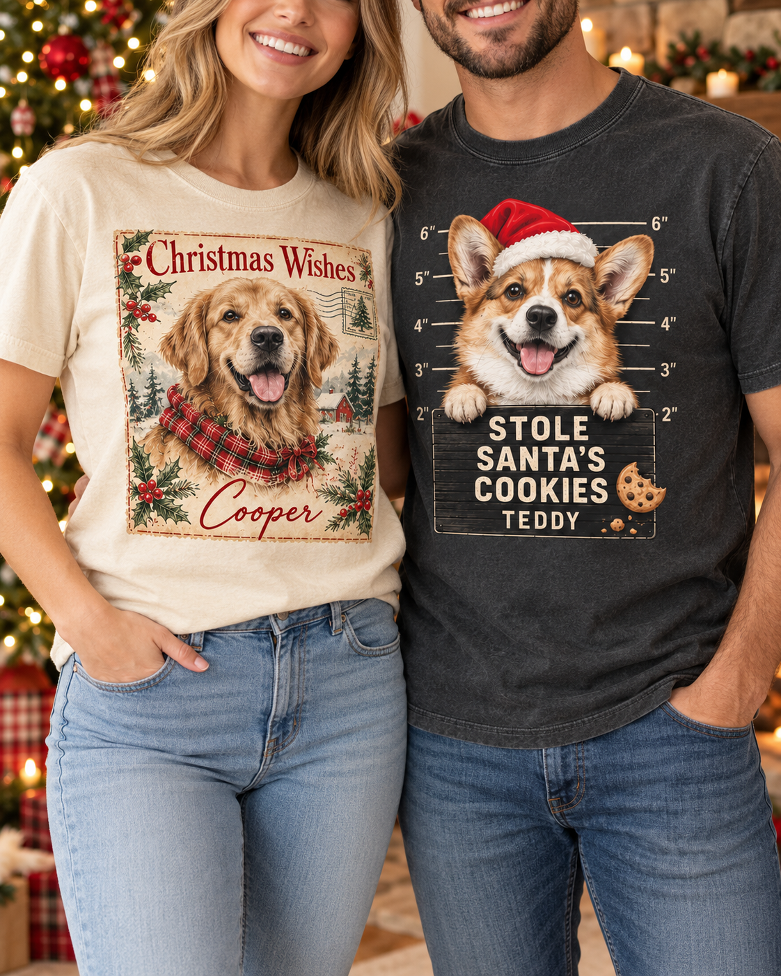 Personalized Christmas Pet Photo Comfort Colors Tee – 3 Designs – product image 9