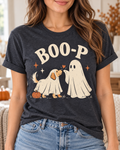 BOO-P ghost dog Halloween shirt in charcoal