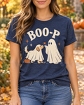BOO-P ghost dog Halloween Comfort Colors shirt in navy
