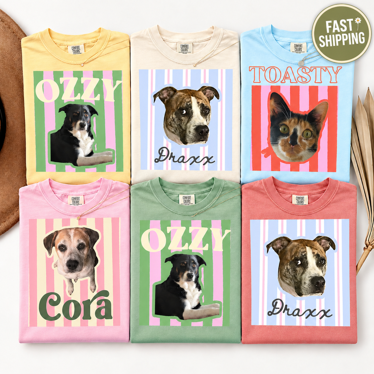 Candy Stripe Pet Portrait Tee – image 1