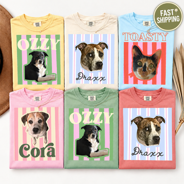Candy Stripe Pet Portrait Tee – image 1