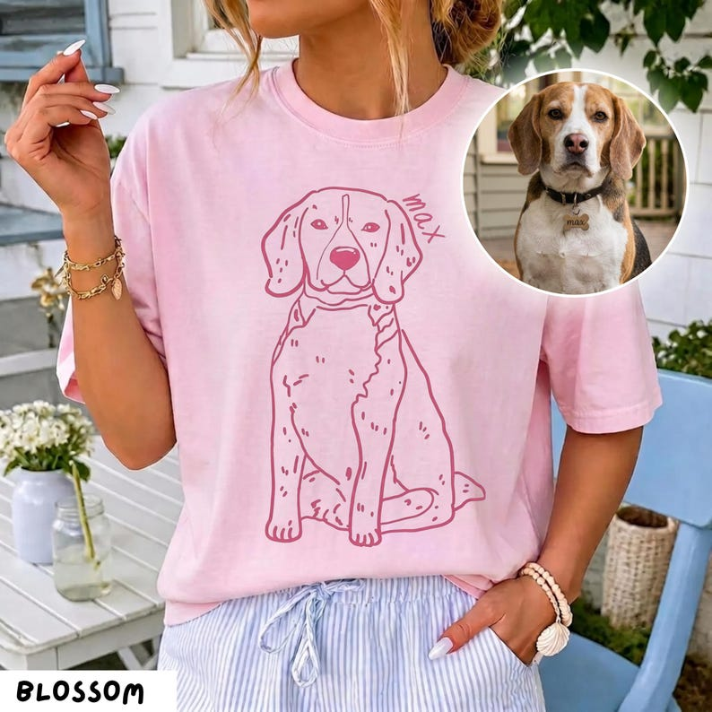 Personalized Outline Pet Portrait Tee – Custom Name & Photo example 6