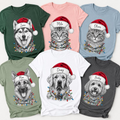 Personalized Christmas Sketch Pet Portrait Tee – Custom Name & Photo