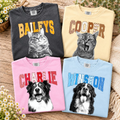 Personalized Gingham Varsity Pet Portrait Tee – Custom Name & Photo example 7