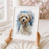 Custom Watercolor Pet Portrait – Personalized Memorial Art with Name