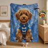 Personalized Oil Painting Pet Fleece Blanket – Custom Photo & Name Gift