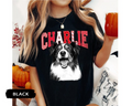 Personalized Gingham Varsity Pet Portrait Tee – Custom Name & Photo example 6