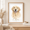 Personalized Watercolor Pet Portrait Poster – Custom Dog & Cat Name Gift