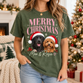 Personalized Merry Christmas Pet & Family Portrait Tee – Custom Names & Photos example 7