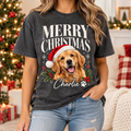 Personalized Merry Christmas Pet & Family Portrait Tee – Custom Names & Photos example 4