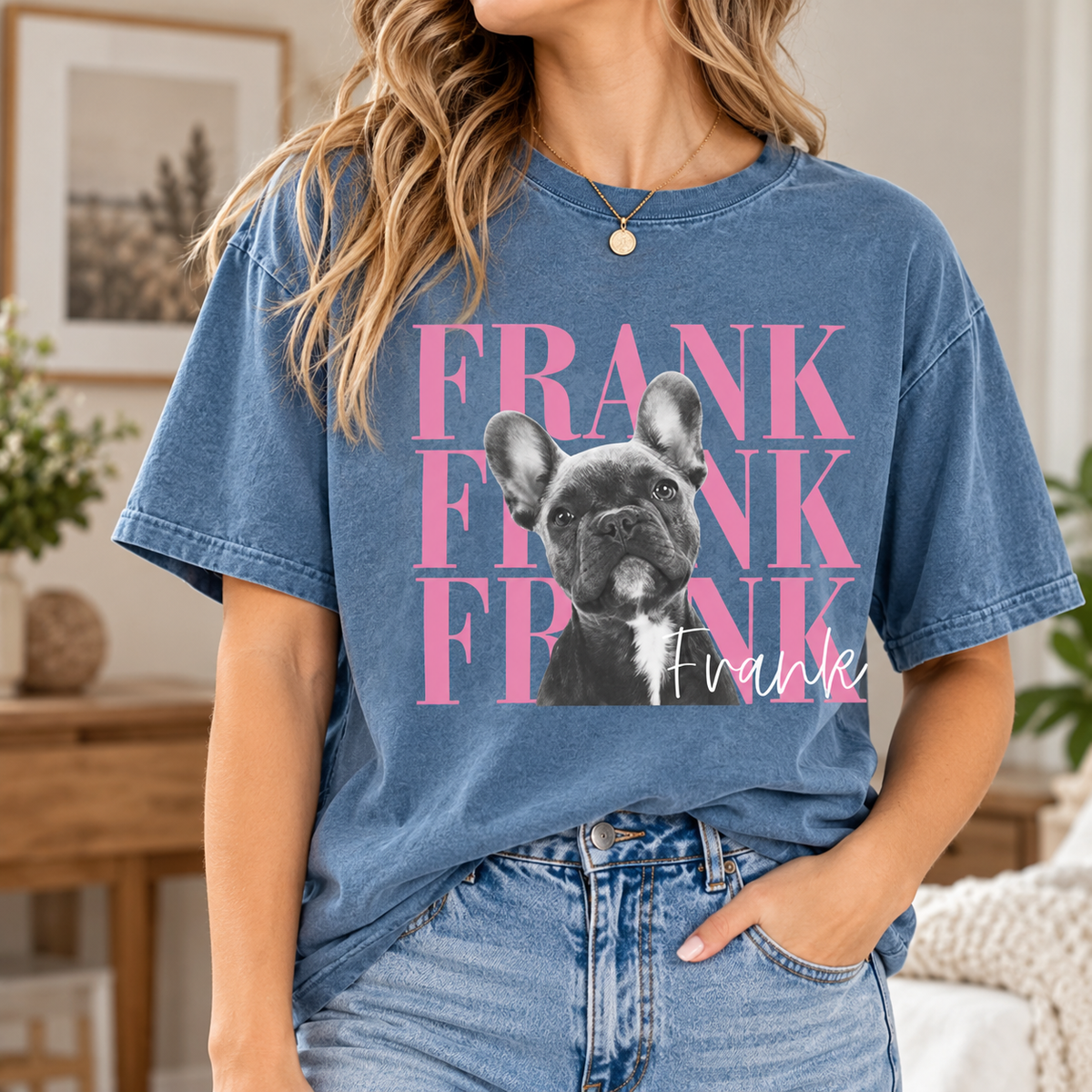Personalized Repeat Name Pet Portrait Tee – Custom Name & Photo example 5