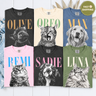 Personalized Black & White Pet Portrait Tee – Custom Name & Photo