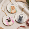 Personalized Watercolor Pet Portrait Ornament – Custom Photo & Name Gift