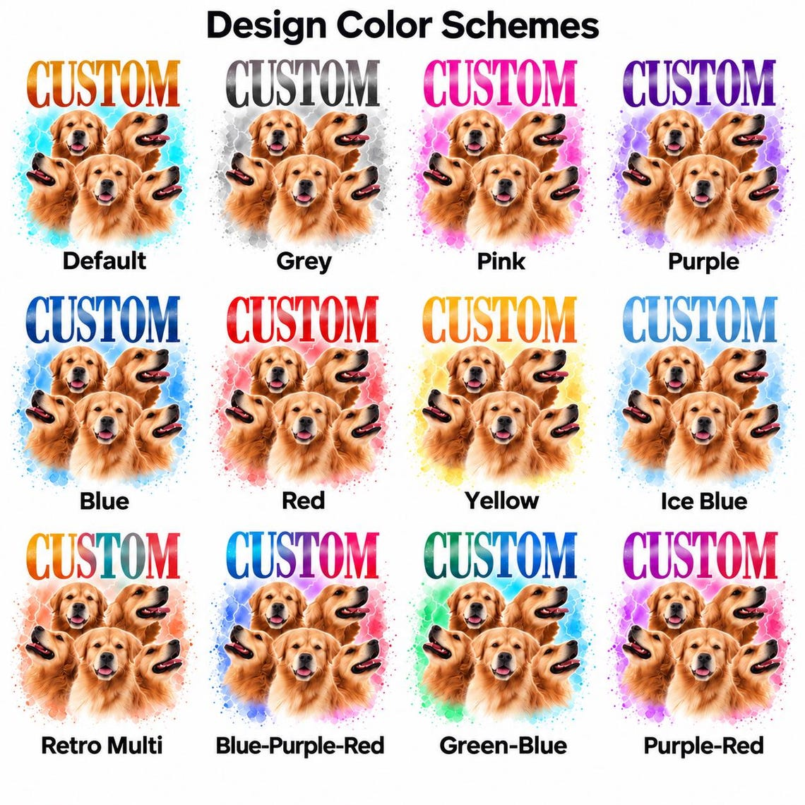 Personalized 90s Rap Style Pet Portrait Tee – Custom Name & Up to 5 Pets example 8