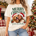 Personalized Merry Christmas Pet & Family Portrait Tee – Custom Names & Photos example 8