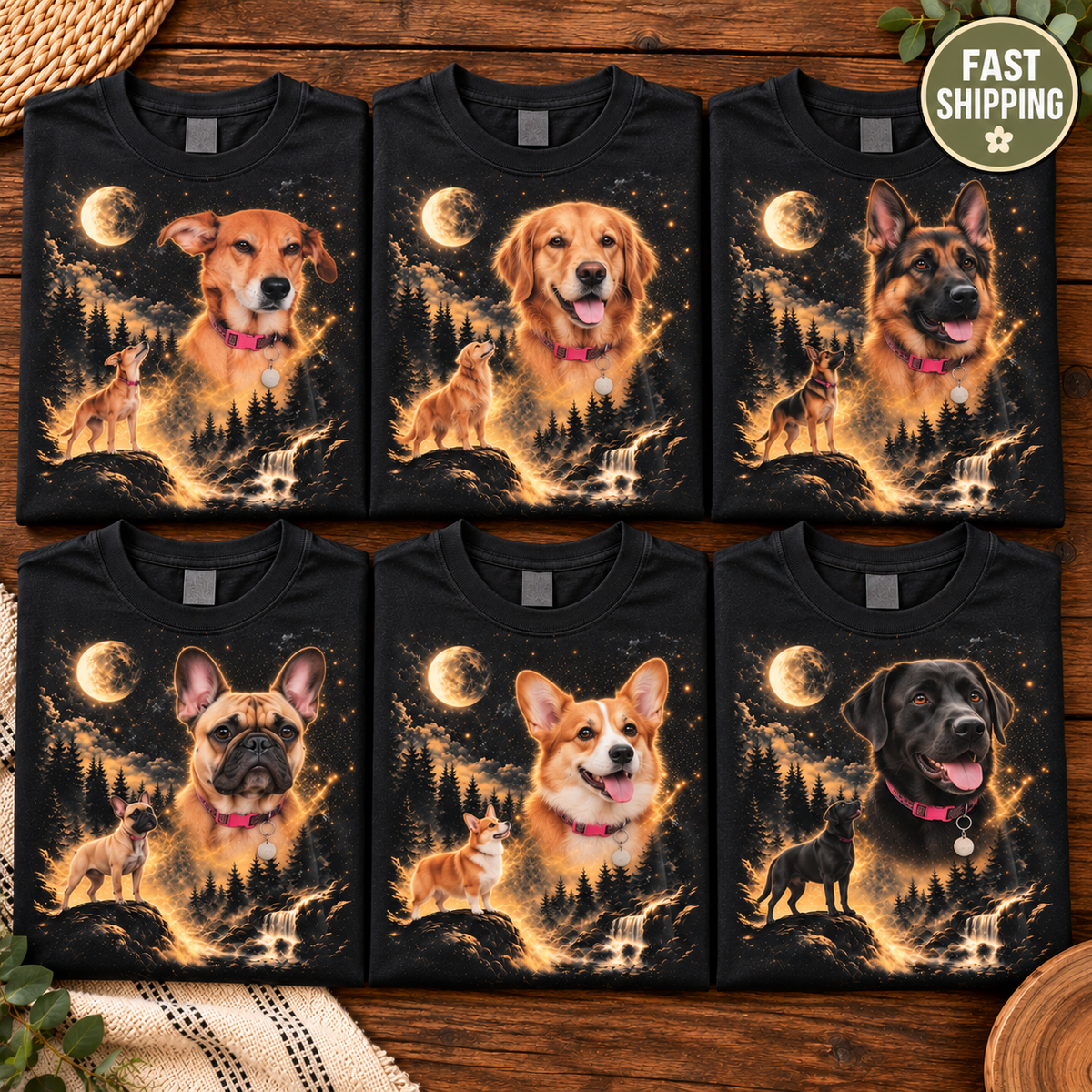 Moonlit Wilderness Pet Portrait Tee – image 1