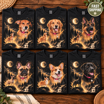 Moonlit Wilderness Pet Portrait Tee – image 1