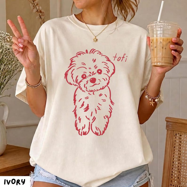 Personalized Outline Pet Portrait Tee – Custom Name & Photo example 4