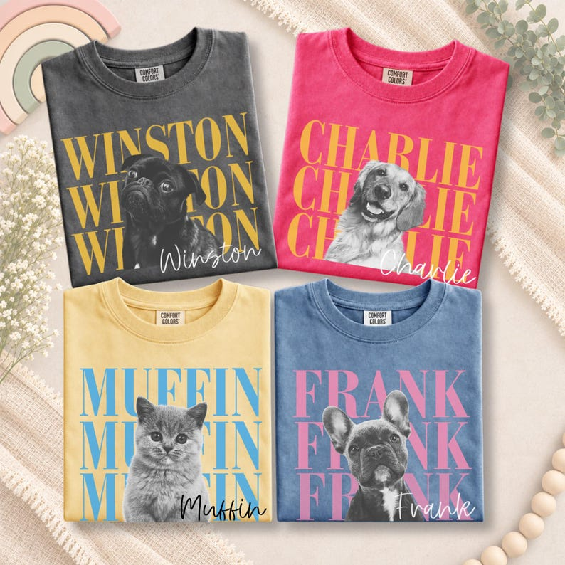 Personalized Repeat Name Pet Portrait Tee – Custom Name & Photo example 7