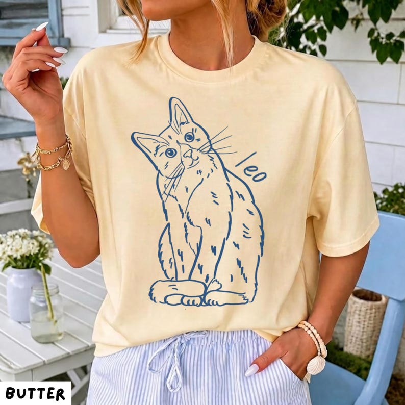 Personalized Outline Pet Portrait Tee – Custom Name & Photo example 5